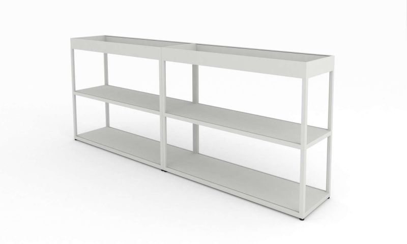 New Order Doppel-Sideboard mit Ablagefach niedrig 200 cm breit Hay